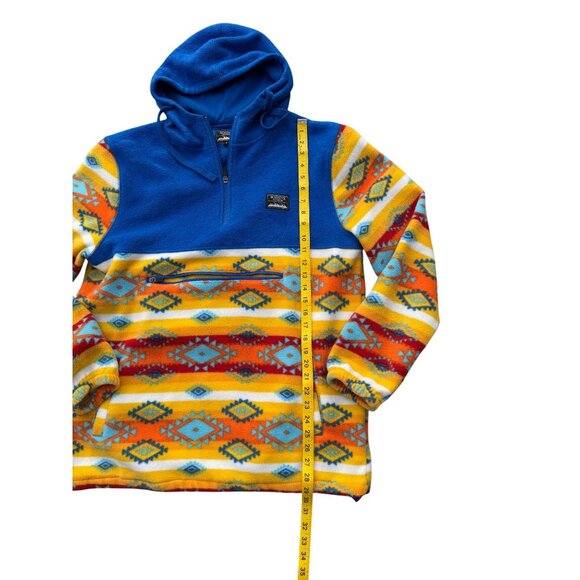 Massive Alaskan Fleece Pullover Hoodie With Half-Zip In Multicolor Aztec Pattern - Picture 5 of 6